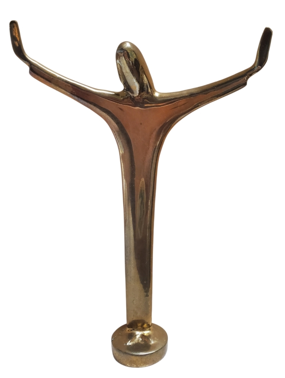 Vtg MCM Solid Brass Modernist Jesus Christ Figurine - Hagenauer Style 5"